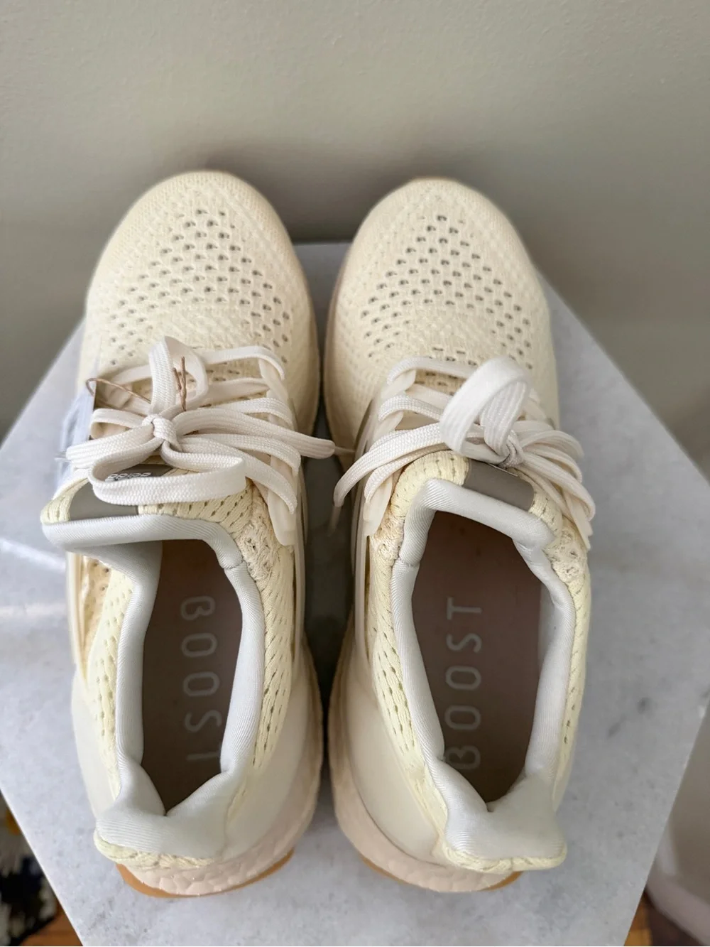 adidas Ultraboost 1.0 W Cream Knit Running Shoes